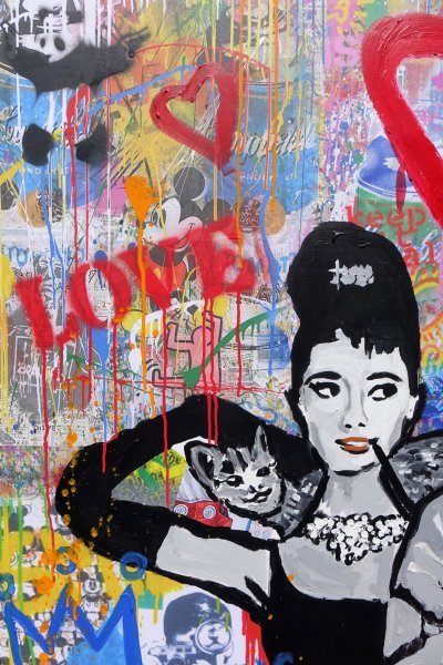 Additional view 2: Street Art Portrait Painting Love is the Answer by painter Babski Wojciech acrylic canvas 