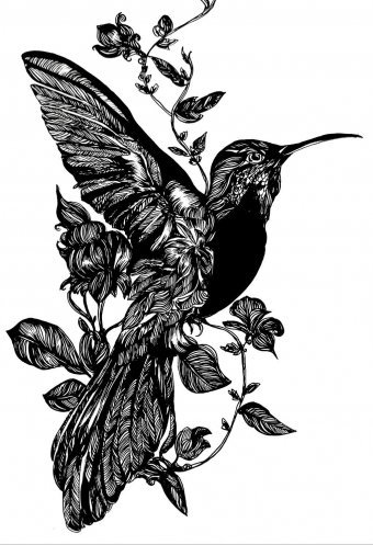 Grafica "Mosca: modelli di volo e tenerezza", illustratore Pilip Panimatchenko inchiostro carta alla Jose Art Gallery