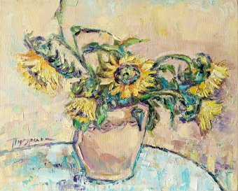 Painting "Sunflowers" by painter Ksenia Pіdhurska oil canvas at Jose Art Gallery