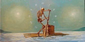 Painting "Where is your refuge, Man?" by painter Serhiy Roy oil canvas at Jose Art Gallery