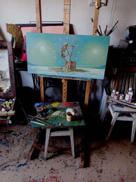 Immagine aggiuntiva 4: Surrealismo Paesaggio marino Pittura "Dov'è il tuo rifugio, uomo?", pittore Serhiy Roy olio tela 