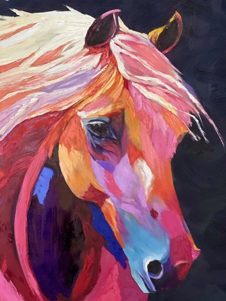 Additional view 1: Abstract Animal Painting Horse (Collection Piece #1) by painter Anna Tasheva oil canvas 