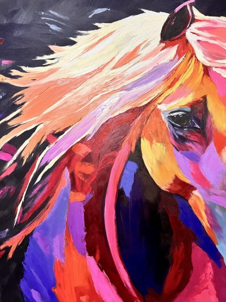 Additional view 2: Abstract Animal Painting Horse (Collection Piece #1) by painter Anna Tasheva oil canvas 