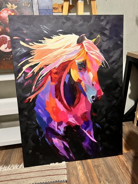Additional view 6: Abstract Animal Painting Horse (Collection Piece #1) by painter Anna Tasheva oil canvas 
