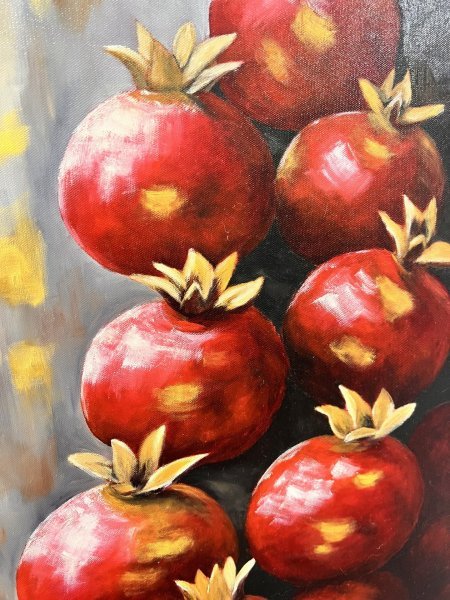 Dodatkowy obraz 1: Sztuka współczesna Martwa natura Malarstwo "Bogate czerwone granaty Dobrobyt", malarz Anna Tasheva olej płótno 