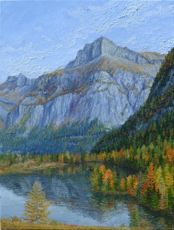 Painting "Valais Switzerland: Fresh Mountain Air" by painter Tabimory oil canvas at Jose Art Gallery