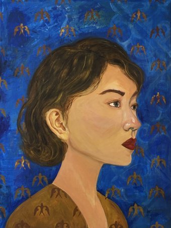 Painting "Karlygash: Embodiment of Inner Freedom" by painter Jamilya Jalil acrylic canvas at Jose Art Gallery