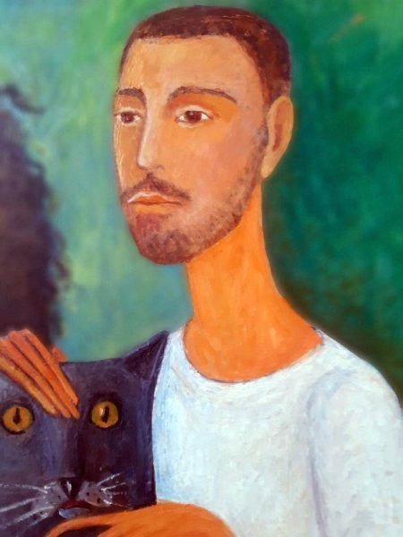 Dodatkowy obraz 2: Sztuka współczesna Obyczajowy Malarstwo "Costa i przyjaciele", malarz Zakir Ahmedov olej płótno 