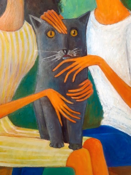 Dodatkowy obraz 3: Sztuka współczesna Obyczajowy Malarstwo "Costa i przyjaciele", malarz Zakir Ahmedov olej płótno 