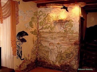 Drawing "Fish Hunting: Nature and Art" by illustrator Aleksandr Slabetsky acrylic concrete at Jose Art Gallery