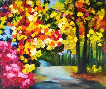 Painting "Autumn inspiration" by painter IRYNA NUZHDIAK oil canvas at Jose Art Gallery