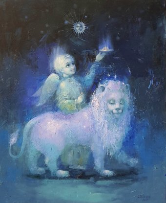 Painting "Coronation of the Lion" by painter Olena Matsehora oil canvas at Jose Art Gallery