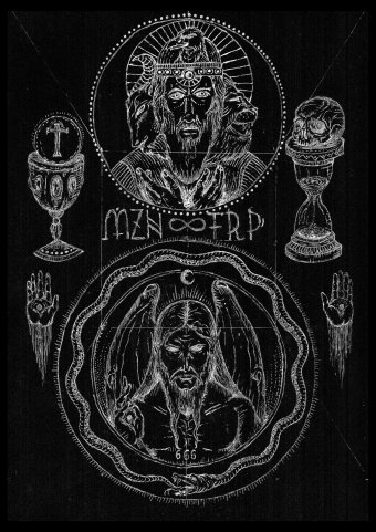 Gráfico "El rostro sin Dios", ilustrador MZNTRP tinta papel en Jose Art Gallery