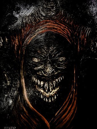 Graphique "L'abîme souriant", illustrateur MZNTRP acrylique papier à la Jose Art Gallery