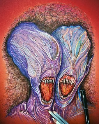 Графика "Крик разделенных", иллюстратор MZNTRP карандаш бумага в Jose Art Gallery