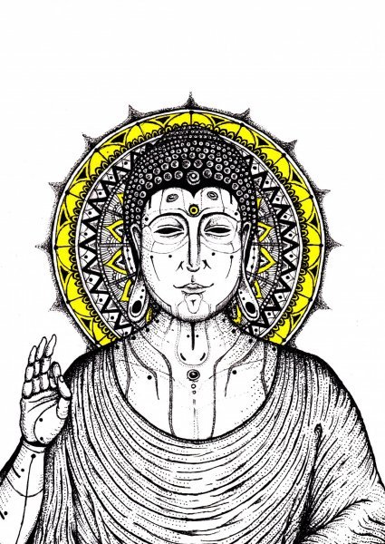 Additional view 2: Symbolism Religious Drawing Veil of the Forgotten by illustrator MZNTRP drawing ink paper 
