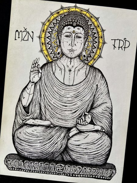Additional view 3: Symbolism Religious Drawing Veil of the Forgotten by illustrator MZNTRP drawing ink paper 