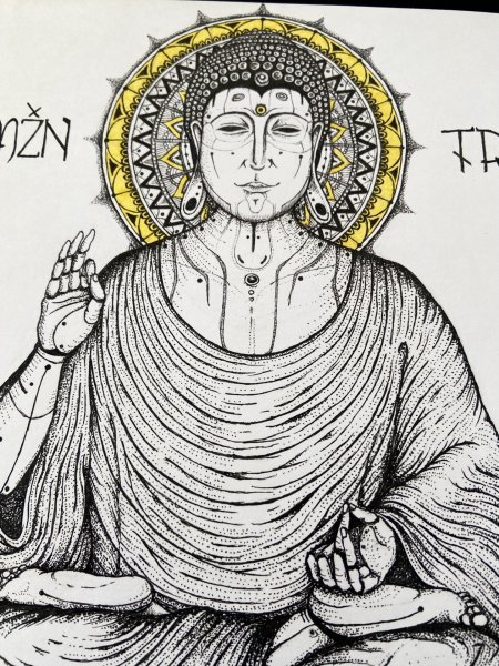 Additional view 4: Symbolism Religious Drawing Veil of the Forgotten by illustrator MZNTRP drawing ink paper 