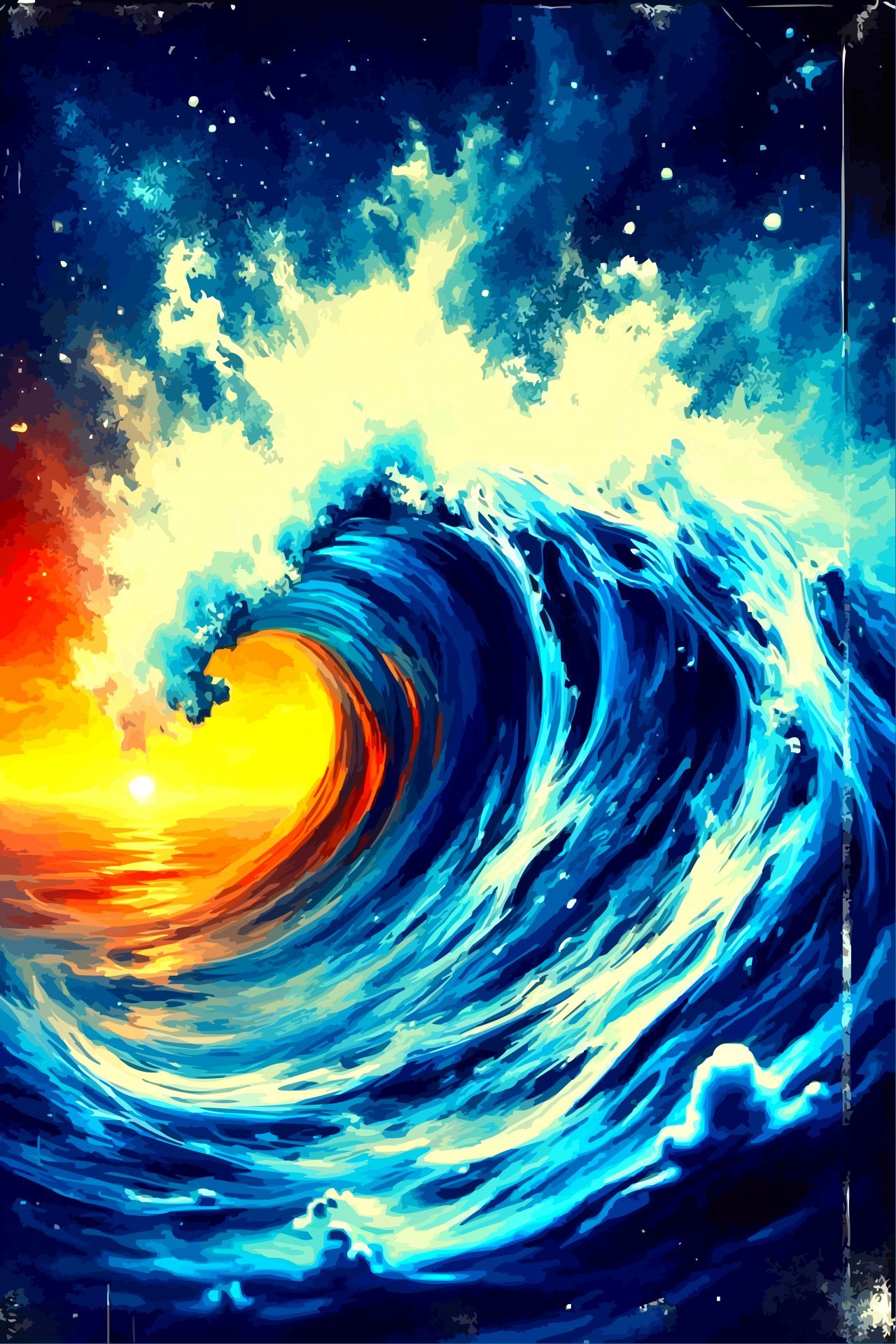 Sunrise Wave Explosion Digital Art - Viktor Levchenko