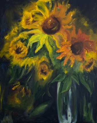 Painting "Sunflowers" by painter Iryna Bobrova oil canvas at Jose Art Gallery