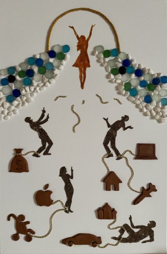 Rzeźba "Wolność", rzeźbiarz Hristina Shvadchak Glina w Jose Art Gallery