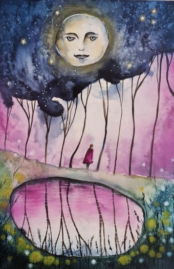 Mirando la luna