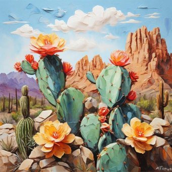 Cactus en fleurs en Arizona D