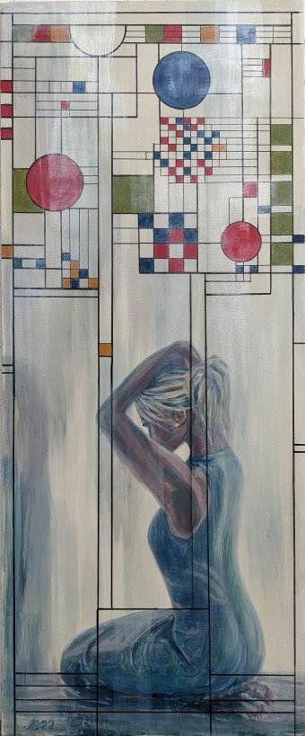 Живопись "Ви(н)доу: Сущность современной женщины", живописец Lena Kolambet акрил холст в Jose Art Gallery