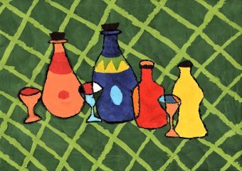 Painting "Patterns of joy" by painter Slava Sikorsky gouache paper at Jose Art Gallery