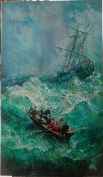 Painting "Beneath the Waves: Realism of the Deep" by painter Elvira Nalbat oil canvas at Jose Art Gallery