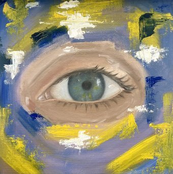 Painting "The Eye in Abstraction: Contemporary Realism" by painter Agnes oil canvas at Jose Art Gallery