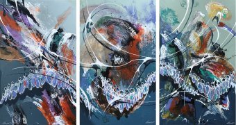 Malarstwo "Wejście do raju.(tryptyk", malarz Ilham akryl płótno w Jose Art Gallery