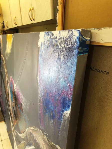 Additional view 5: Abstract Religious Painting Abstract Universe of Motherhood by painter Ilham acrylic canvas 