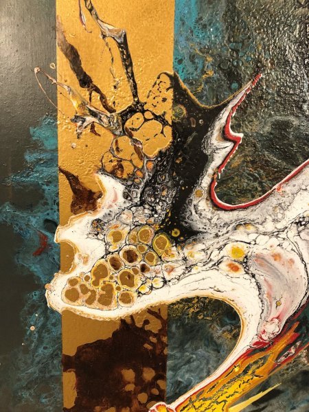 Additional view 3: Abstract Mythological Painting Straight to White World by painter Ilham acrylic canvas 