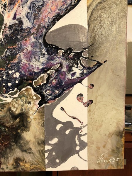 Additional view 5: Abstract Mythological Painting Straight to White World by painter Ilham acrylic canvas 