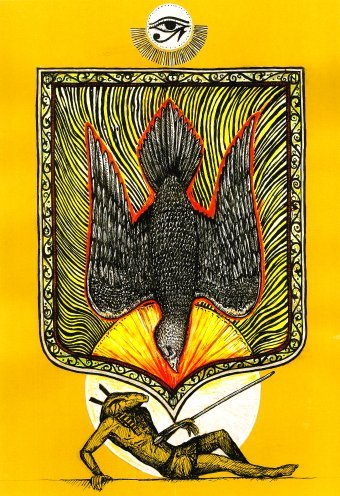 Gráfico "Horus y Set", ilustrador MZNTRP técnica mixta papel en Jose Art Gallery