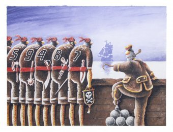 Gráfico "Instalación en el juego", ilustrador Kostyantyn Kazanchev gouache papel en Jose Art Gallery