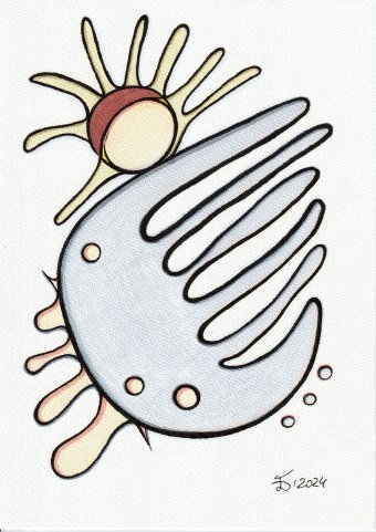 Графика "Life Form I", иллюстратор Ewa Dura смешанная техника бумага в Jose Art Gallery