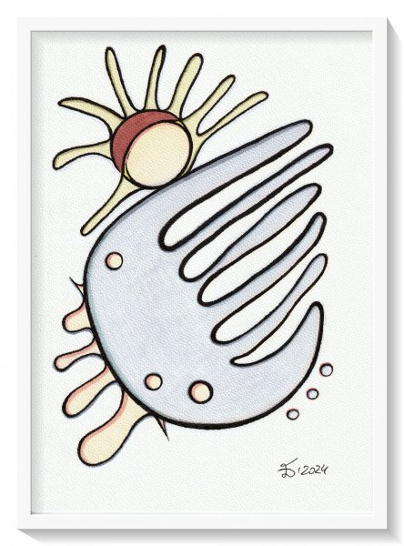 Additional view 2: Abstract Portrait Drawing Life Form I by illustrator Ewa Dura mixed method paper 