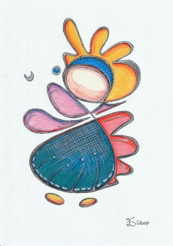 Графика "Life Form II", иллюстратор Ewa Dura смешанная техника бумага в Jose Art Gallery