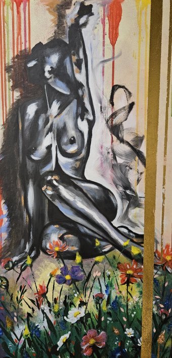 Painting "Blooming Grace" by painter Kristina Chief Chief acrylic canvas at Jose Art Gallery