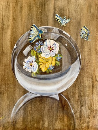 Живопис "Теперішній час і минулий час", живописець Angelo Ferro масло картон в Jose Art Gallery