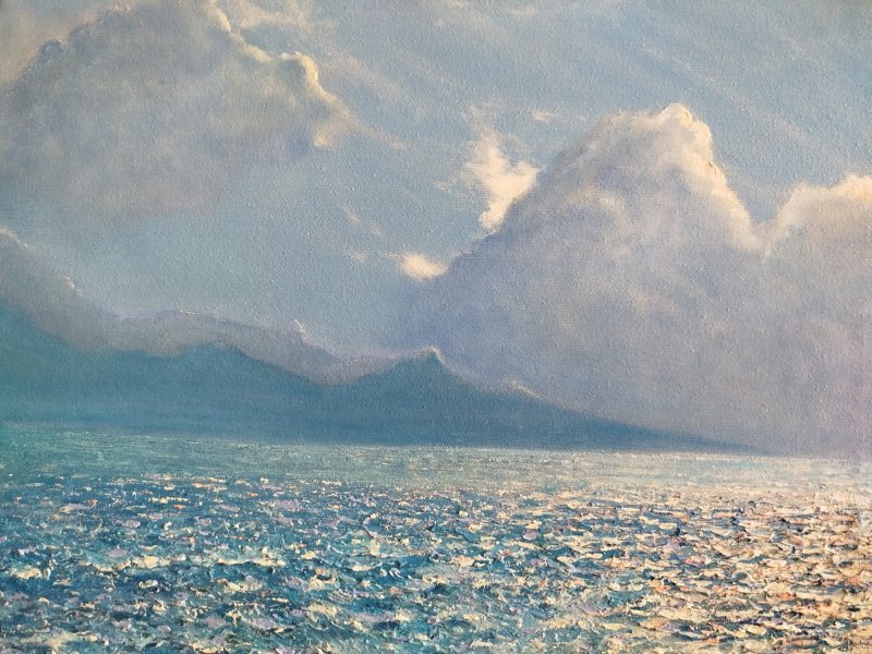 Image supplémentaire 1: Réalisme Paysage marin Peinture "Lonely Lighthouse", peintre Eva Lazaryan huile toile 