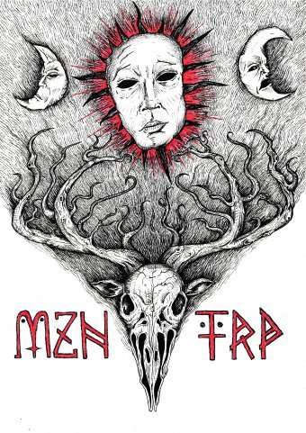 Gráfico "Sol de los ojos huecos", ilustrador MZNTRP tinta papel en Jose Art Gallery