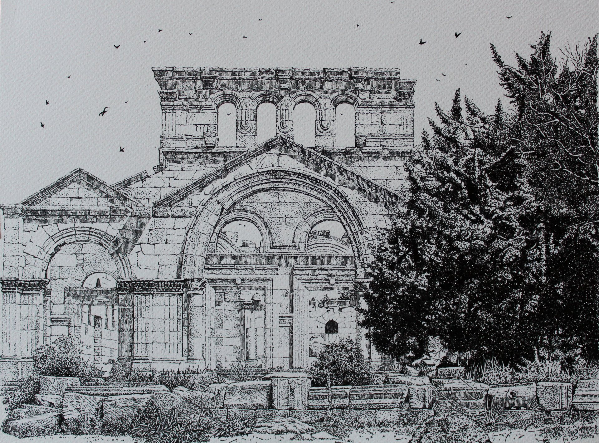 The Stone Legacy Drawing - Spartak Chernyshov
