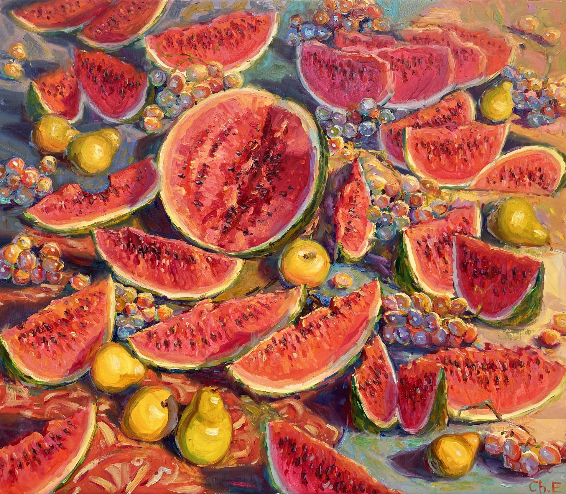 Watermelon Painting by Yevgeny Chernyakovsky