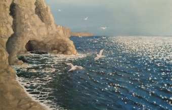 Peinture "The Shining Sea", peintre Eva Lazaryan huile toile à la Jose Art Gallery