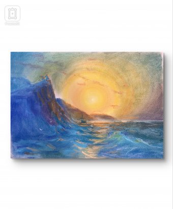 Painting "Aivazovsky's Interpretation: Sea Sunset" by painter Irina Bra pastel paper at Jose Art Gallery