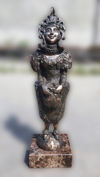 Rococó Alegórico Escultura "Cartera de deseos" escultor Olena Macegora Bronce 