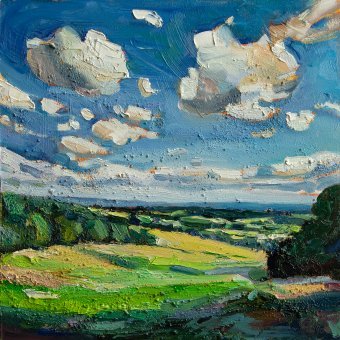 Peinture "Summer Day", peintre Daria Zavadenko huile bois à la Jose Art Gallery